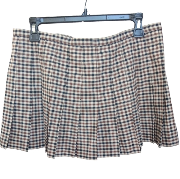NWT Anna Sui Plaid Wrap Skirt Brown M - Picture 6 of 12